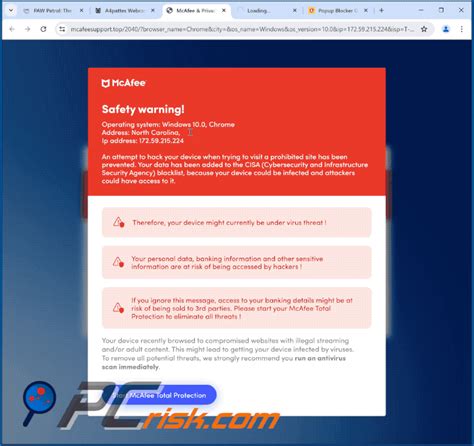 How to remove McAfee Safety Warning Pop.